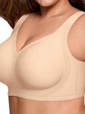 Bras for Women Supportive Wireless Push Up Bra Full Coverage No Underwire Seamle